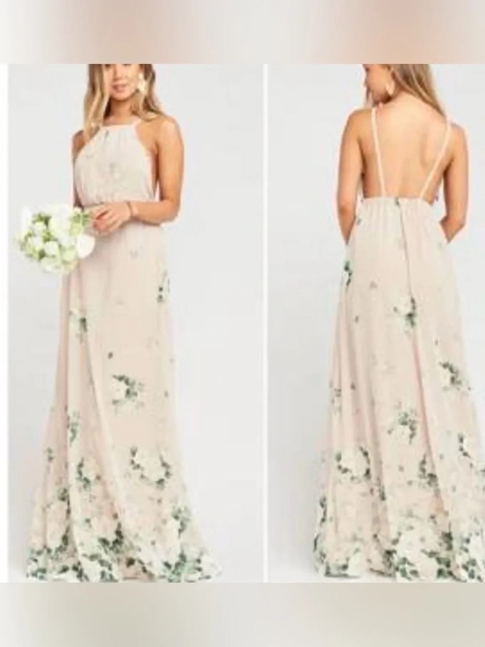 Show Me your Mumu Floral Halter Amanda bouquet toss chiffon Maxi dress medium